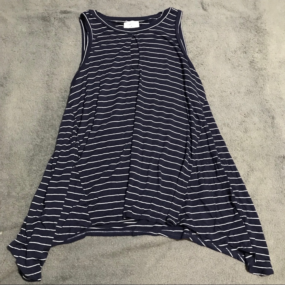 Navy and White Long Striped Shark Bite Tank